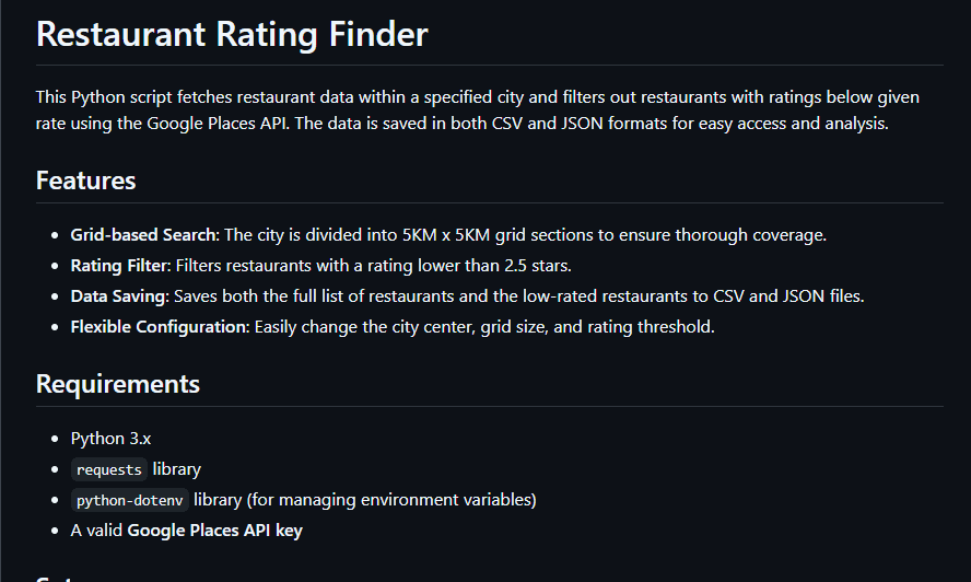 Restaurant Rating Finder
